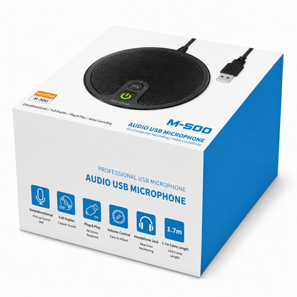 Micrófono de Conferencia USB KO-STAR M-500 – Omnidireccional para Reuniones, Grabación y Videoconferencias