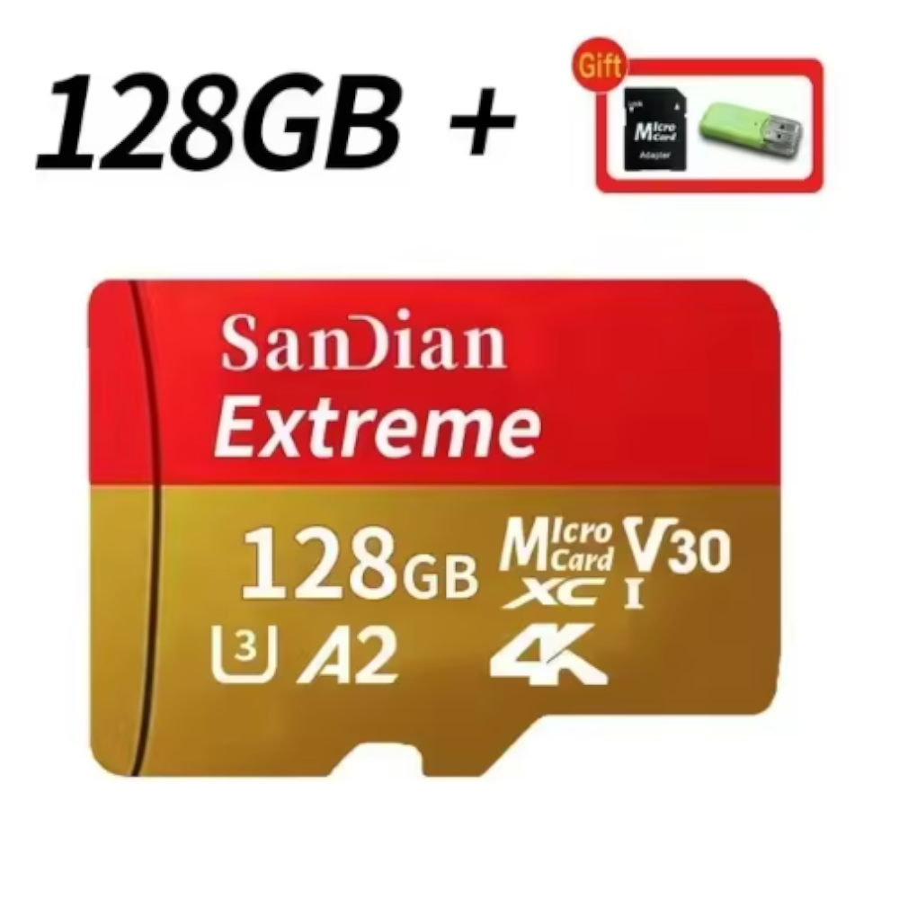 Tarjeta de Memoria Sandian MicroSD V30 de Alta Velocidad con Adaptador SD + USB – Capacidades 128GB, 256GB, 512GB y 1TB