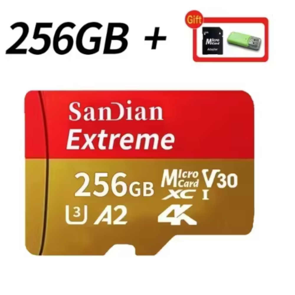Tarjeta de Memoria Sandian MicroSD V30 de Alta Velocidad con Adaptador SD + USB – Capacidades 128GB, 256GB, 512GB y 1TB
