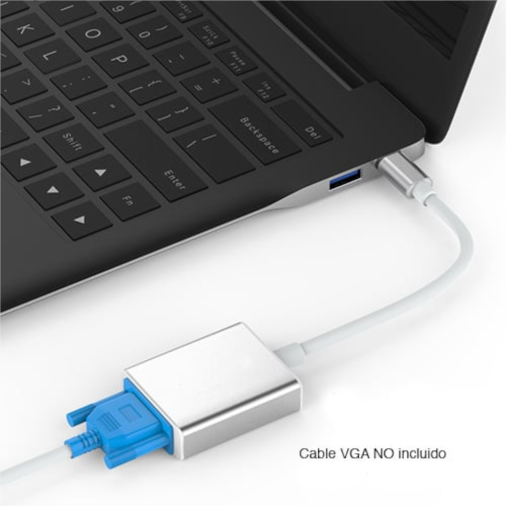 Adaptador USB-C a VGA HD para MacBook y Dispositivos USB-C