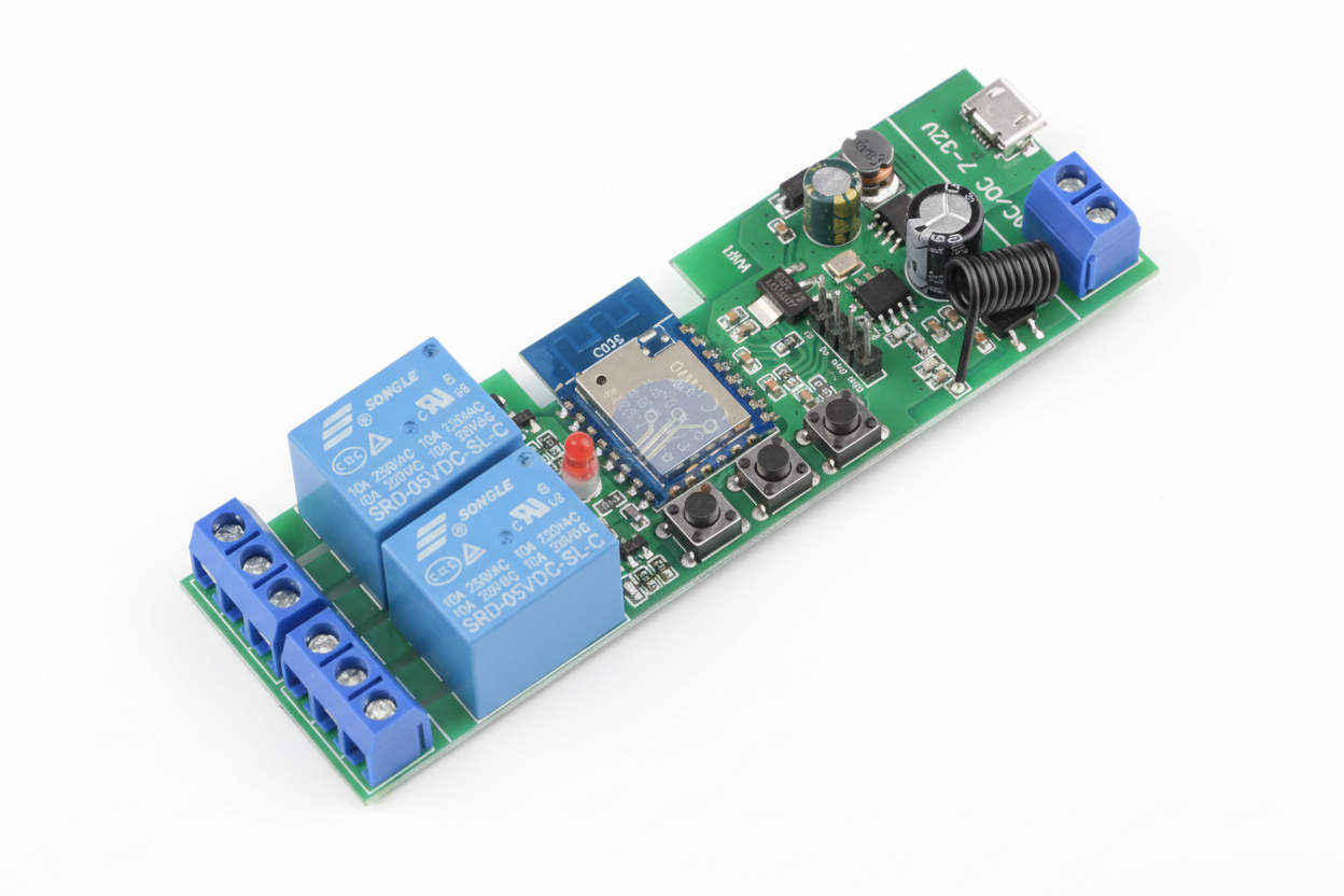 Módulo Relé Inteligente WiFi + RF TY WR 7–32V – Compatible con Tuya Smart / Smart Life / Alexa / Google Home