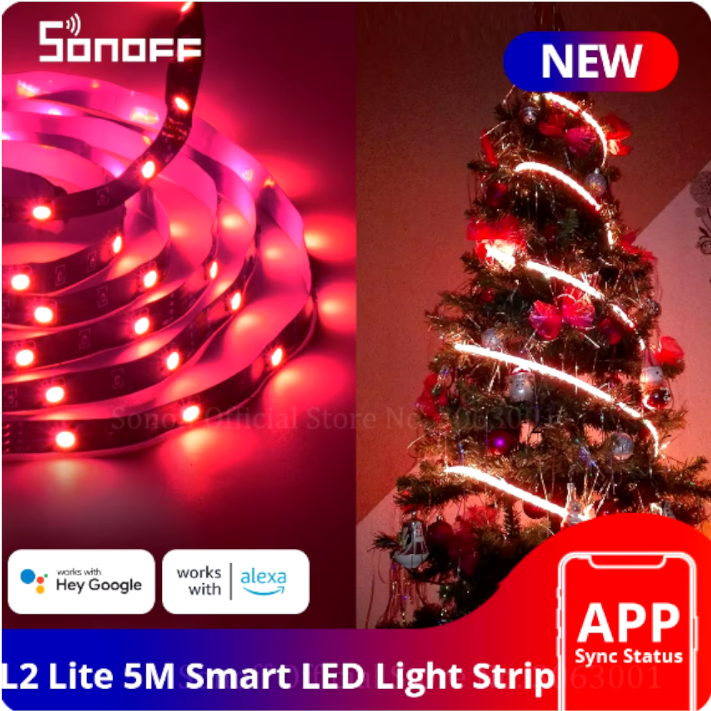 Tira de Luces LED Inteligente SONOFF L2 Lite 5M RGB con Bluetooth