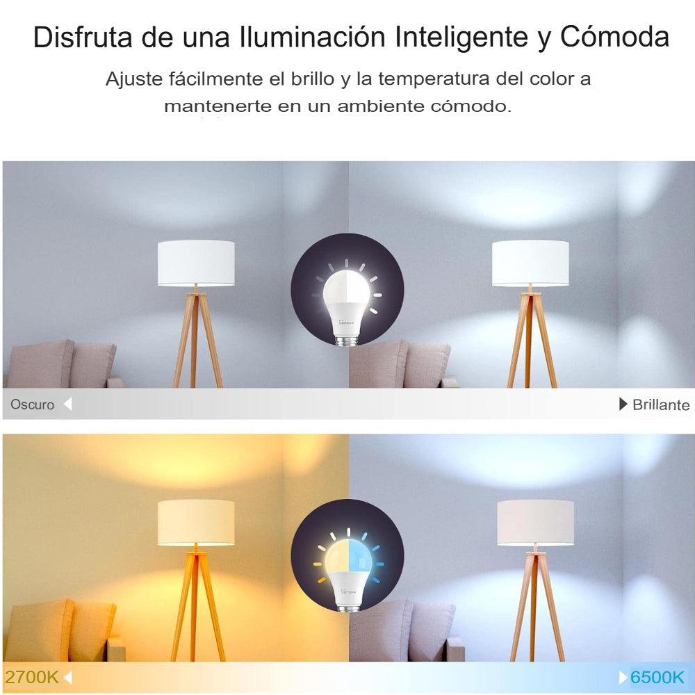 Ampolleta LED Inteligente Sonoff B02-BL-A60 con Control de Color y Brillo