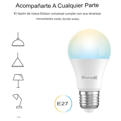 Ampolleta LED Inteligente Sonoff B02-BL-A60 con Control de Color y Brillo