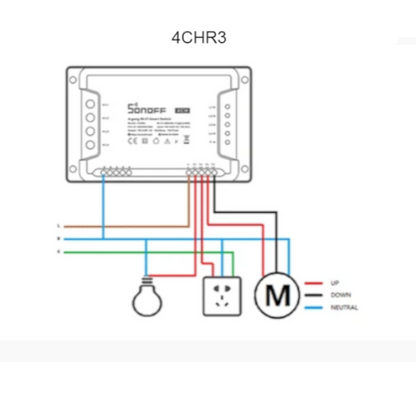 Interruptor Inteligente WiFi SONOFF 4CH R3 – Módulo de 4 Canales con Control por App eWeLink, Compatible con Alexa y Google Home