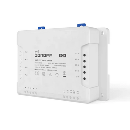 Interruptor Inteligente WiFi SONOFF 4CH R3 – Módulo de 4 Canales con Control por App eWeLink, Compatible con Alexa y Google Home