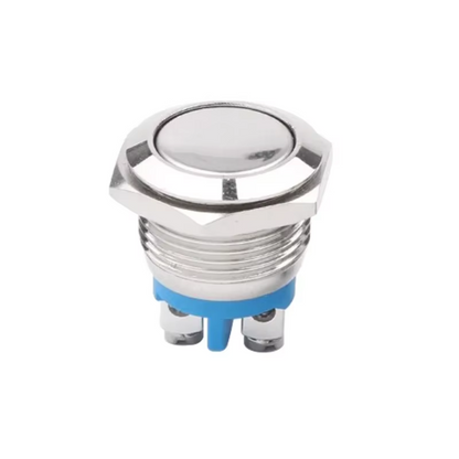 Interruptor de Botón de Metal 16mm Impermeable IP66/IK10 – Tipo Momentáneo con Terminal de Tornillo