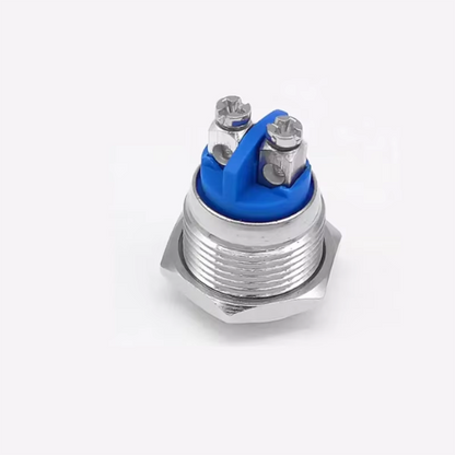 Interruptor de Botón de Metal 16mm Impermeable IP66/IK10 – Tipo Momentáneo con Terminal de Tornillo