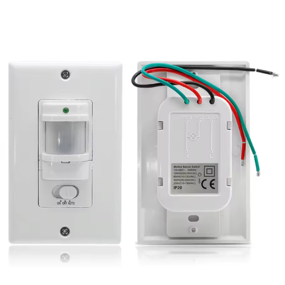 Interruptor Sensor de Movimiento PIR de Pared 110–220V Automático