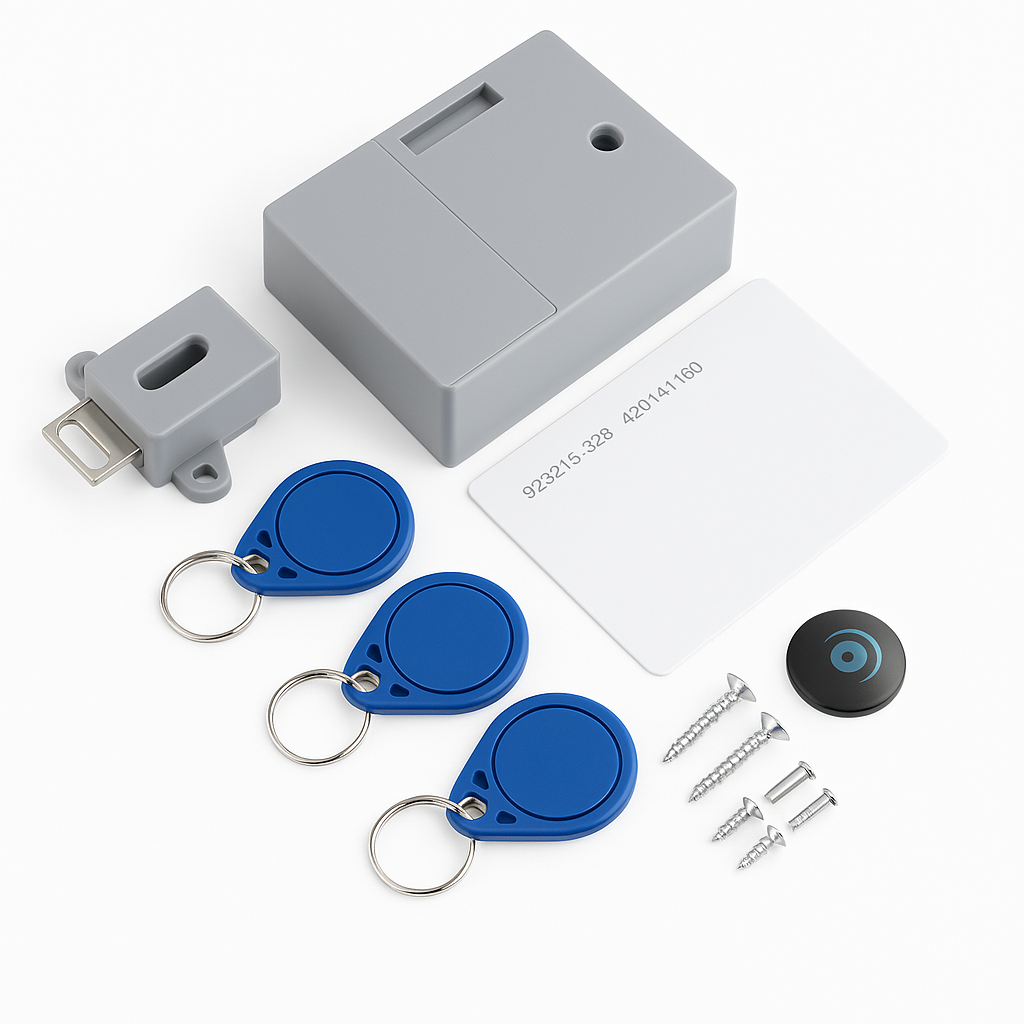 Cerradura Inteligente T3 RFID para Cajones y Gabinetes con Seguridad Avanzada Gris, Blanco o Negro