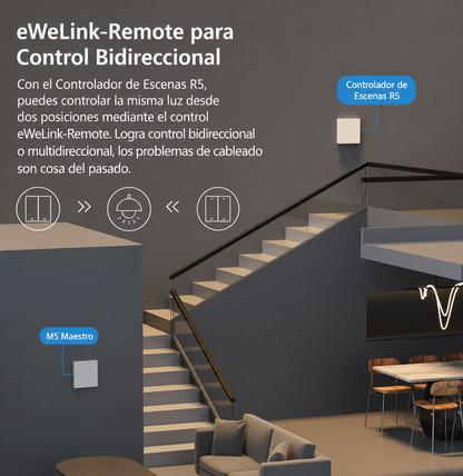 Interruptor de Pared Inteligente SONOFF M5-120 US Matter – 1/2/3 Botones, WiFi, Alexa y Google Home