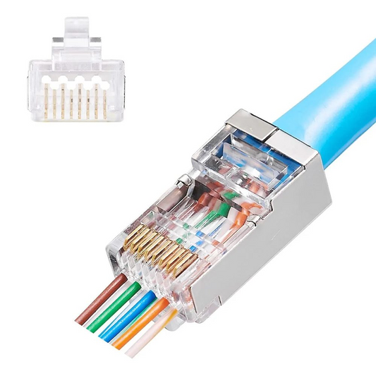 Conector RJ45 Pass Through CAT6 Macho FTP - 100 Unidades