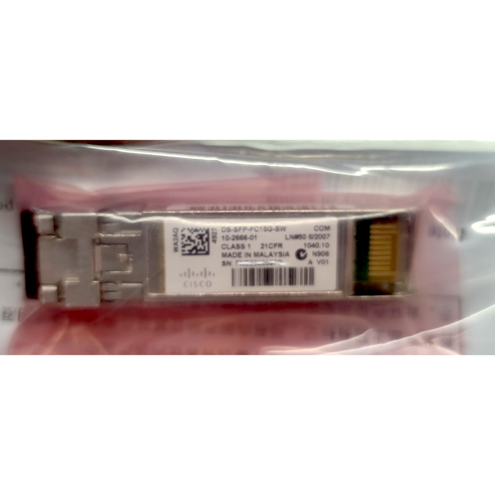 Transceptor Cisco DS-SFP-FC16G-SW – 16G FC Shortwave, LC Duplex, hasta 100/300m