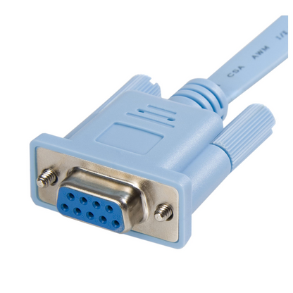 Cable Consola Cisco RJ45 a DB9 Serial – 1.8m | Rollover Macho a Hembra