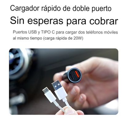 Localizador GPS y Cargador de Auto - Apple Find My - Seguridad y Carga Rápida