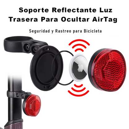 Soporte Reflectante Luz Trasera Para Ocultar AirTag  – Seguridad y Rastreo para Bicicleta