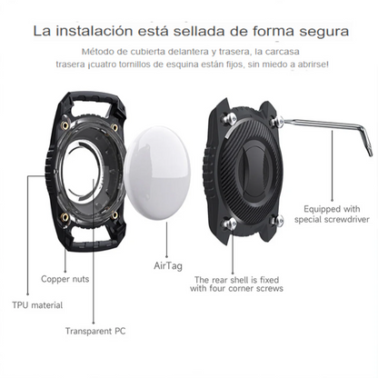 Funda Protectora para Apple AirTag – Collar de Perro y Gato, Localizador de Llaves y Mascotas, Accesorio Impermeable