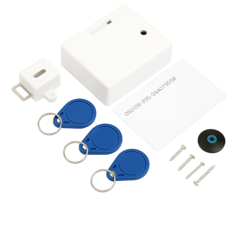 Cerradura Inteligente T3 RFID para Cajones y Gabinetes con Seguridad Avanzada Gris, Blanco o Negro