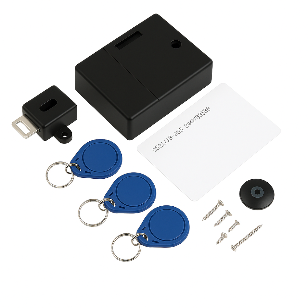 Cerradura Inteligente T3 RFID para Cajones y Gabinetes con Seguridad Avanzada Gris, Blanco o Negro