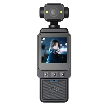 Mini Cámara HD 1080P con Pantalla, Visión Nocturna y WiFi – Cámara de Bolsillo 360° para Seguridad y Deportes
