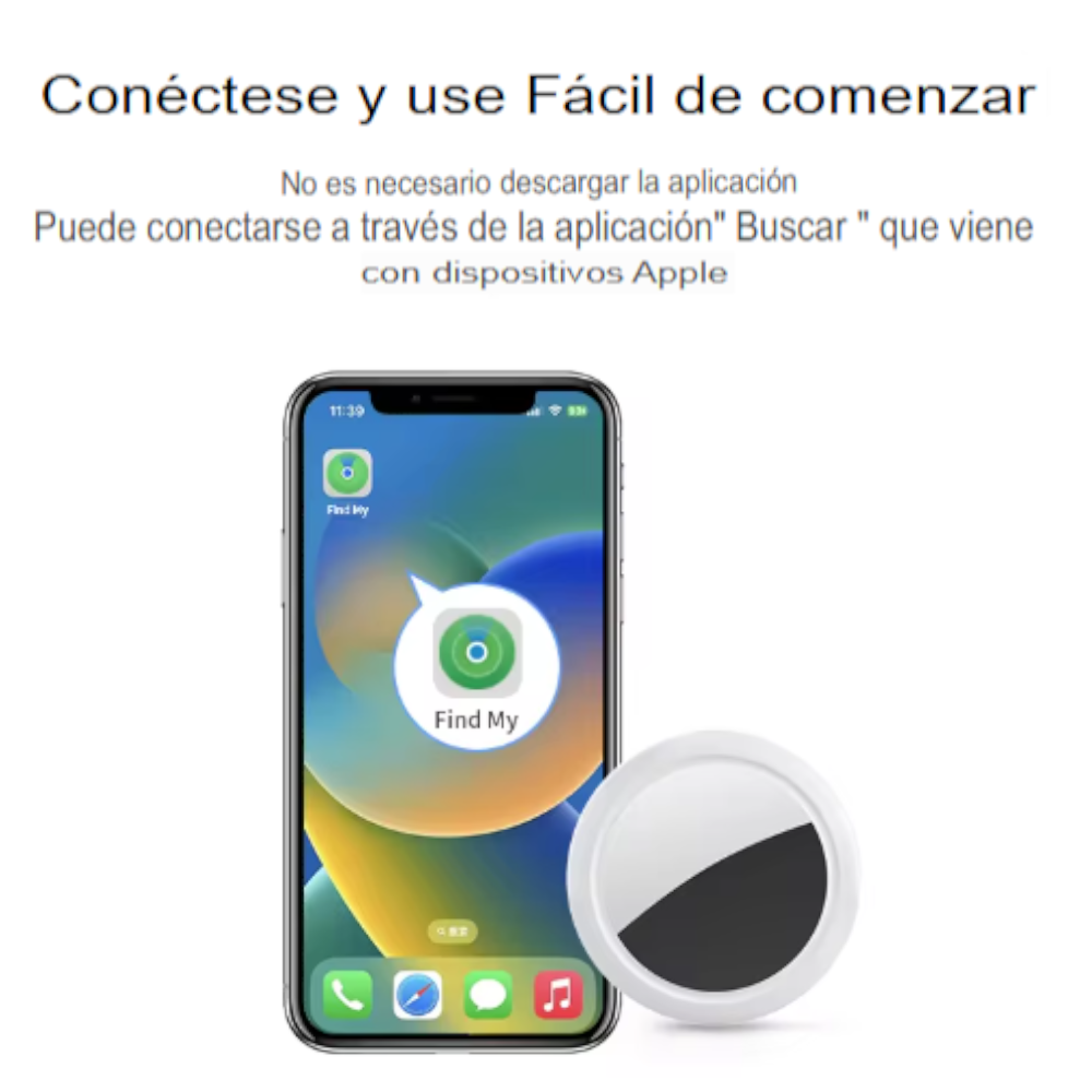 Rastreador Inteligente Bluetooth IPX5 – Compatible con Apple Find My para Llaves, Mascotas, Niños y Objetos Personales