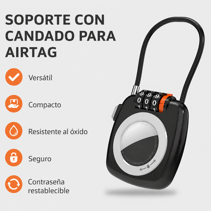 Soporte y Funda AirTag con Cerradura Combinada, para Equipaje Para Tecnologia Apple Find