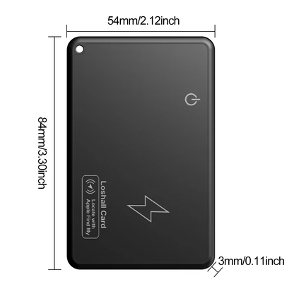 Tarjeta Rastreadora de Billetera con Carga Inalámbrica – Localizador GPS Bluetooth Compatible con Apple Find My, Resistente al Agua