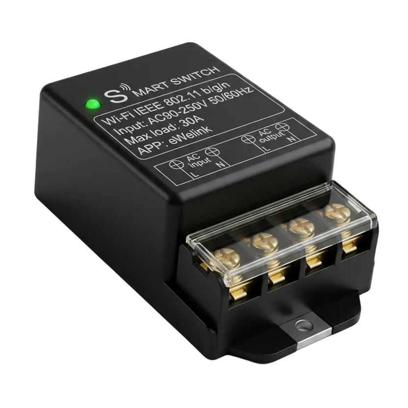 Interruptor WiFi Inteligente 30A EWeLink – Módulo Relé de Alta Potencia para Motores, Compatible con Alexa y Google Home