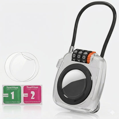 Soporte y Funda AirTag con Cerradura Combinada, para Equipaje Para Tecnologia Apple Find