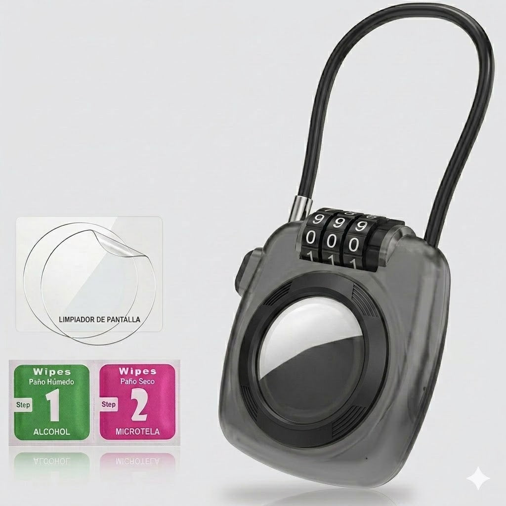 Soporte y Funda AirTag con Cerradura Combinada, para Equipaje Para Tecnologia Apple Find