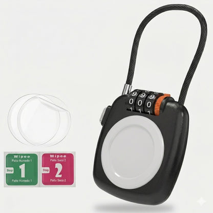 Soporte y Funda AirTag con Cerradura Combinada, para Equipaje Para Tecnologia Apple Find