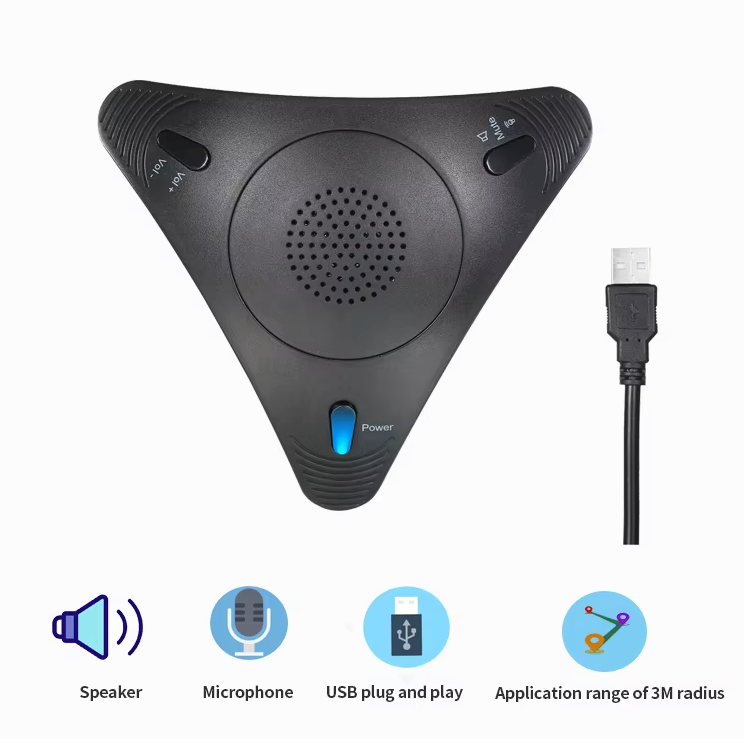 Micrófono USB Minigo Omnidireccional de Conferencia con Altavoz