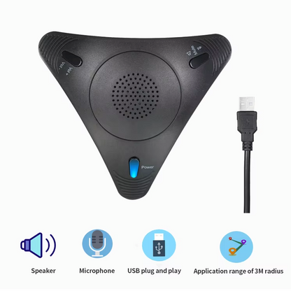 Micrófono USB Minigo Omnidireccional de Conferencia con Altavoz