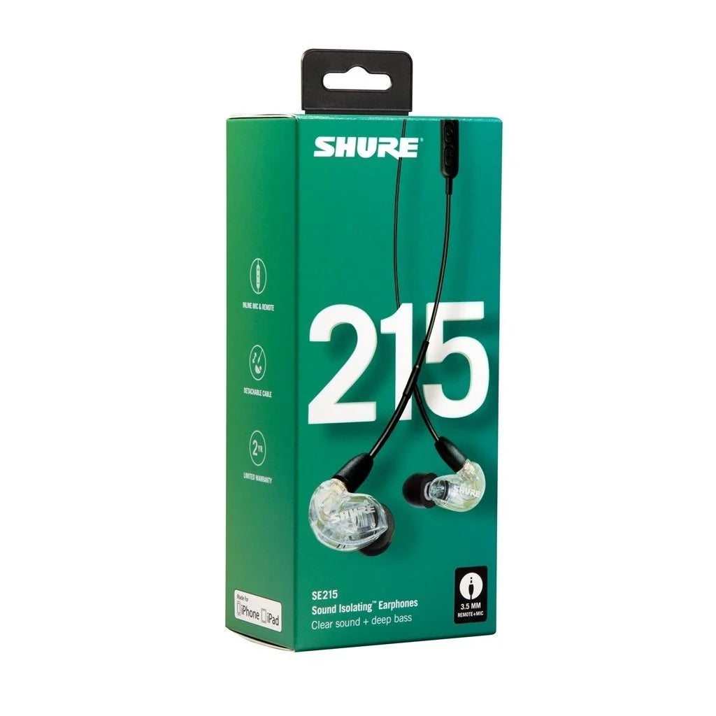 Auricular Shure SE215-CL-UNI (transparente) In-Ear - Sonido Profesional y Aislamiento Superior