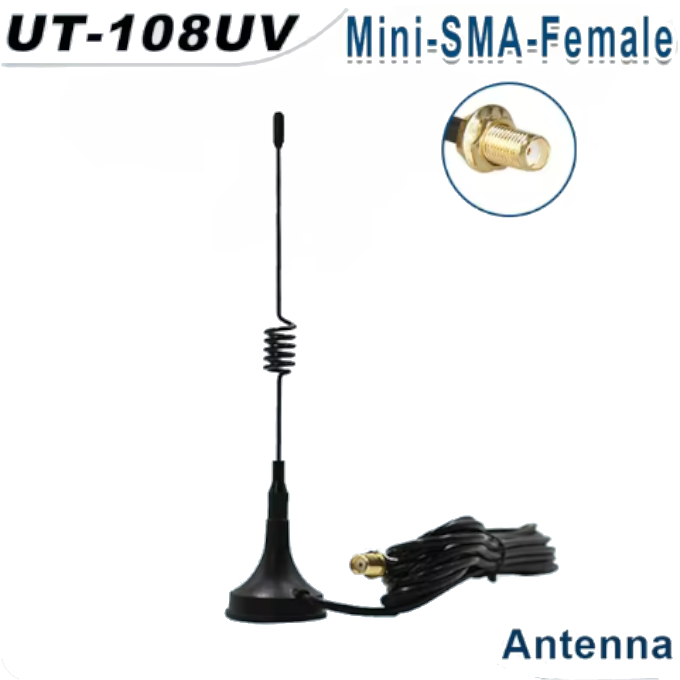 Antena Magnética de Doble Banda SMA-F para Radio, DMR Corta de 14,8cm largo