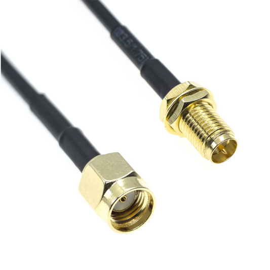 Cable RP-SMA Macho a RP-SMA Hembra - Cable Coaxial RG174 de 5 Metros