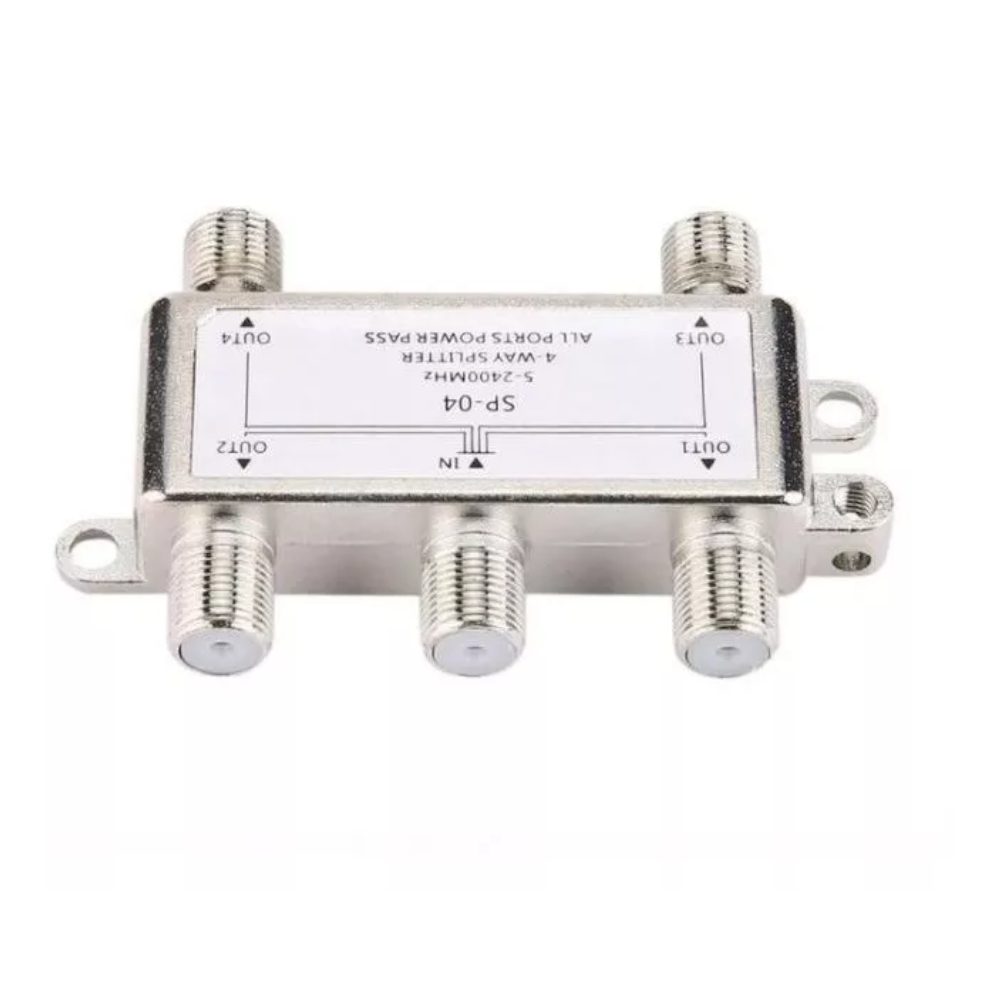 Split 4 Vías - Multiswitch TV y Divisor Coaxial- 5 a 2400Mhz