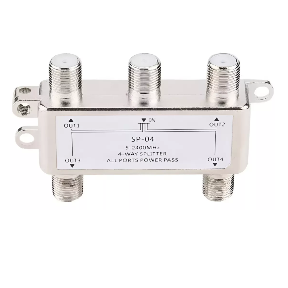 Split 4 Vías - Multiswitch TV y Divisor Coaxial- 5 a 2400Mhz