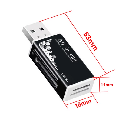 Lector de Tarjetas All In One - 4 en 1 USB 2.0 TF Micro SD M2 MS