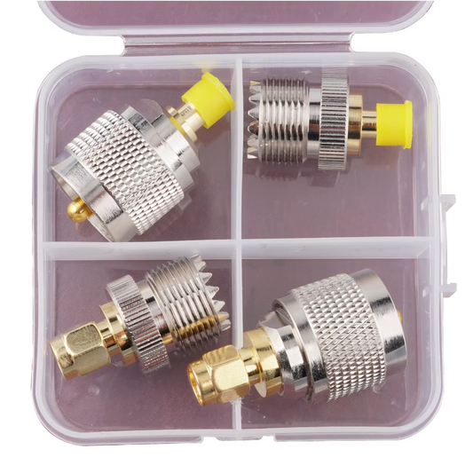 Kit de Conector Coaxial RF SMA a UHF - 4 Adaptadores