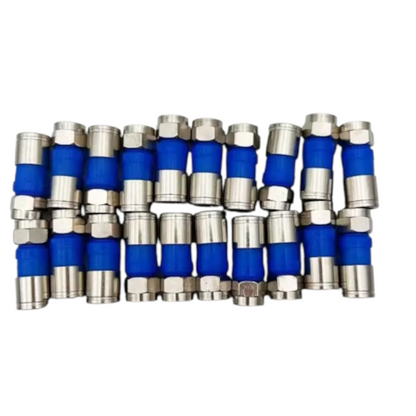 Conector F Recto para Cables Coaxiales RG6 conector de Compresión Quad RG6 (Paquete de 10)