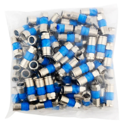 Conector F Recto para Cables Coaxiales RG6 conector de Compresión Quad RG6 (Paquete de 10)