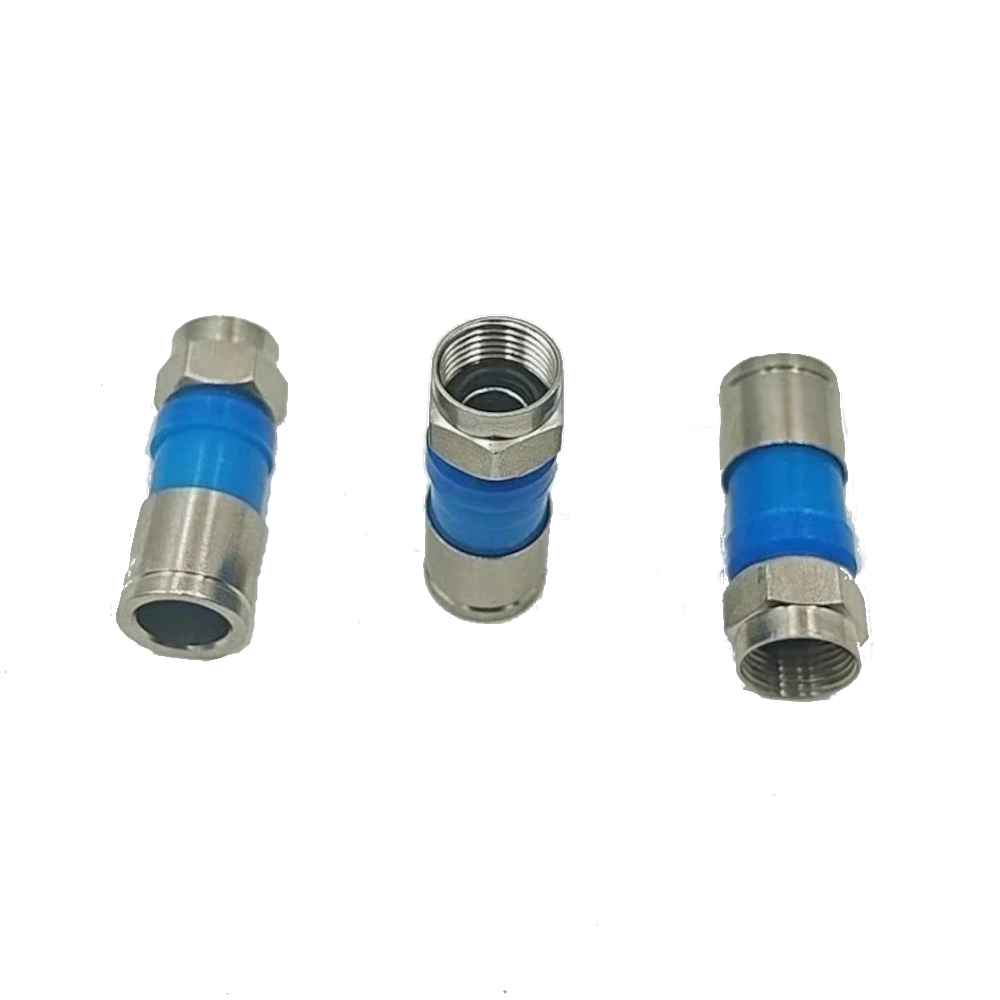 Conector F Recto para Cables Coaxiales RG6 conector de Compresión Quad RG6 (Paquete de 10)