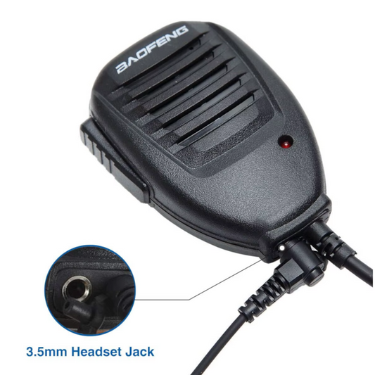 Micrófono Altavoz de Hombro Baofeng – Compatible con Walkie Talkies UV-5R, UV-82, BF-888S, UV-S9 Plus, UV-13, UV-16 Pro, Quansheng UV-K5 y más