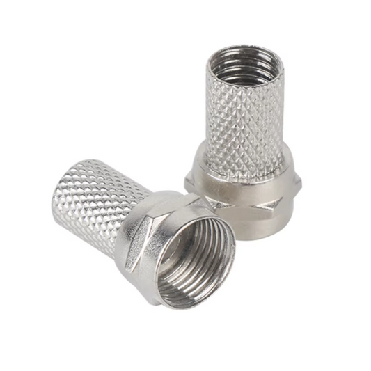 Conector Coaxial Tipo F Macho Twist-On para Cable RG6 (Pack 10 Unidades)