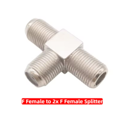 Conector F Hembra a 2 Conectores F Hembra – Adaptador Divisor Coaxial