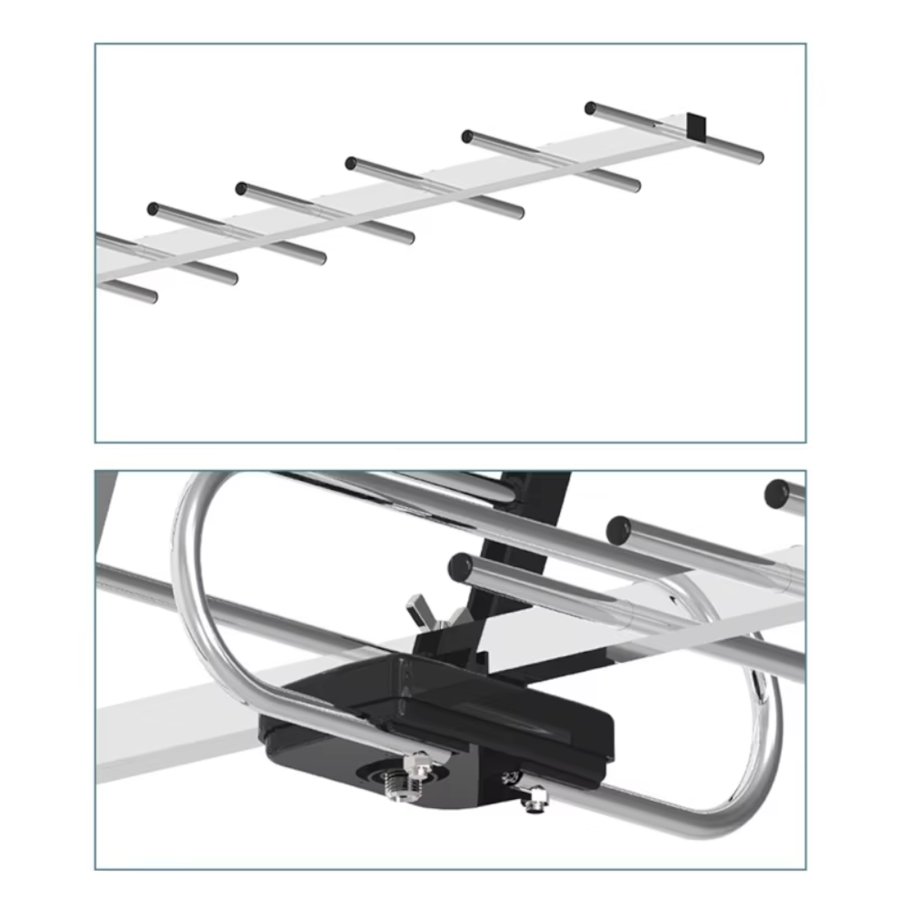 Antena TV Digital HD Exterior con Canales 4K Yagi 9 Radianes