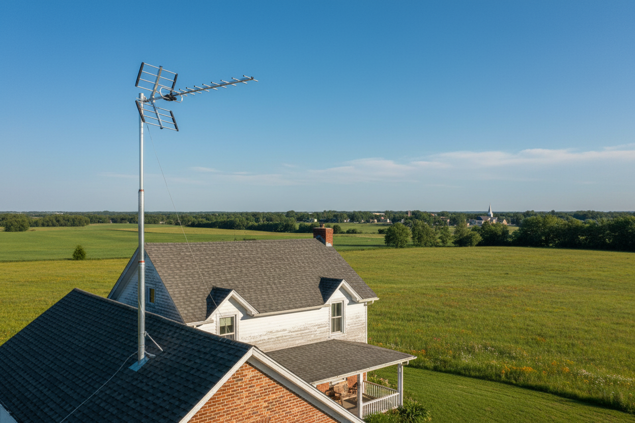 Antena TV Digital HD Exterior con Canales 4K Yagi 9 Radianes