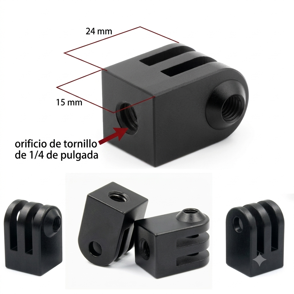 Adaptador para Accesorios Compatible con Cámaras Deportivas y de seguridad