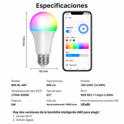Ampolleta Inteligente WiFi E27 eWeLink Alexa Google Home
